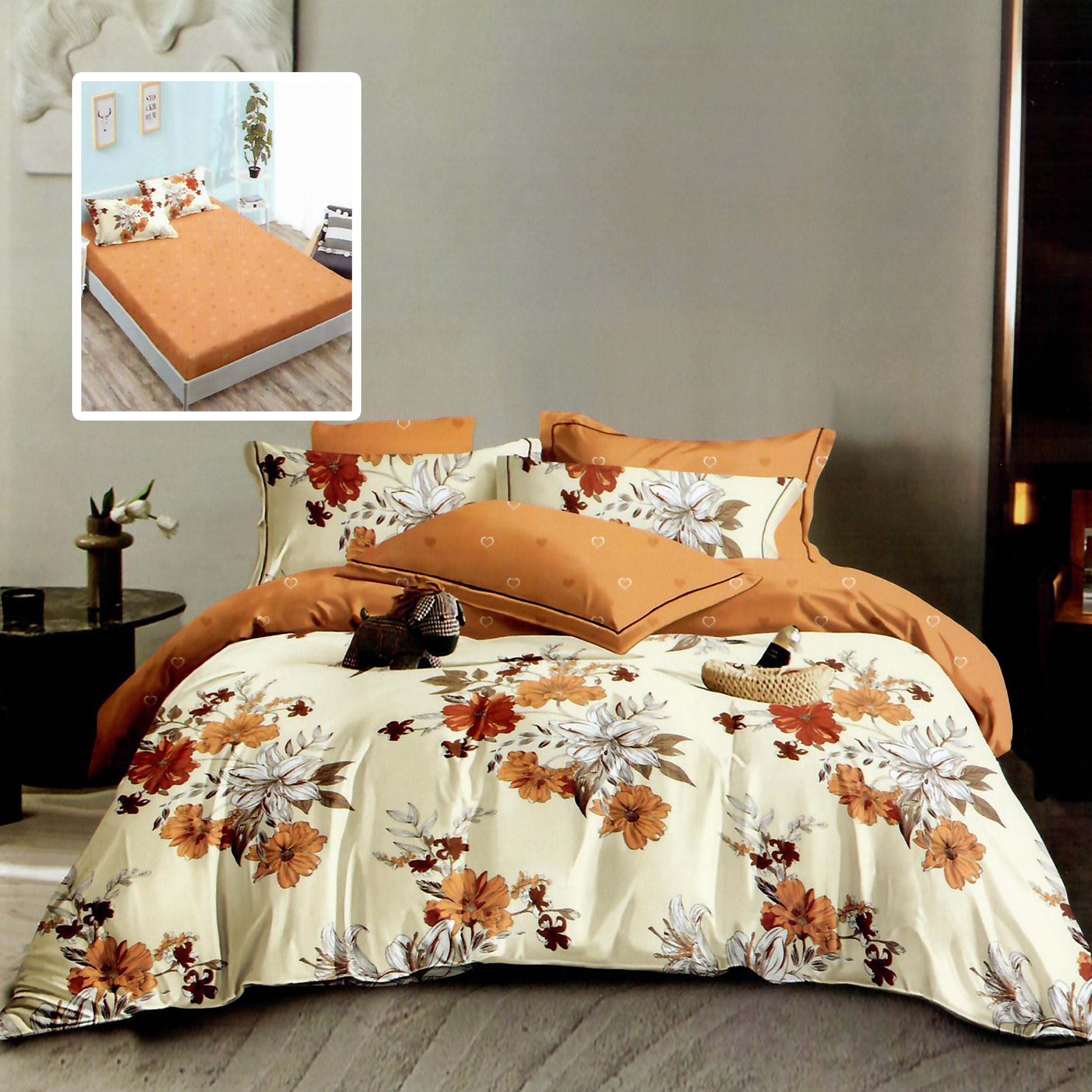 LENJERIE FINET 6 PIESE CU HUSĂ - 160x200 ȘI 180x200 (HF6P283)